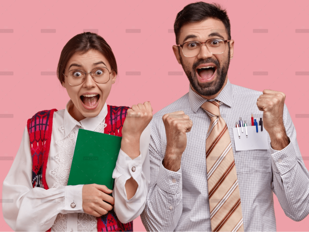 demo-attachment-58-overjoyed-clumsy-woman-man-nerds-clench-fists-celebrate-finishing-preparing-seminar-wear-spectacles-elegant-old-clothes-carry-textbook